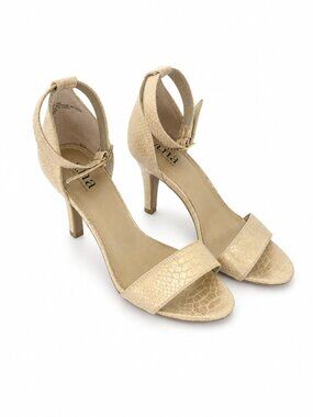 a.n.a (A New Approach) "Zita" Soft Gold Metallic shade Open Toe Heels Size 8M